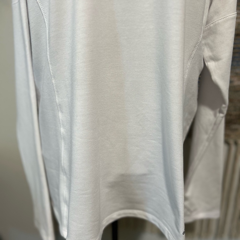 Adidas White Quarter-Zip Pullover with Black Stripes - Picture 3 of 10